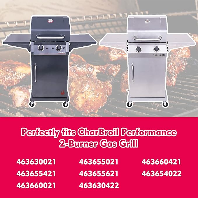 Uniflasy Cast Iron Cooking Grates fits CharBroil 2-Burner 463630021 463655021 463655421 463655621,Grids for Charbroil 463660421 463654022 463660021 463644220 463632320 Replacement Grill Grates