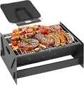 15.9" Foldable Portable Camping Charcoal Grill - Rust-Resistant Compact Tabletop Grill with Detachable Grate & Quick Assembly for Outdoor Cooking BBQ Smokes Beach Patio Backyard
