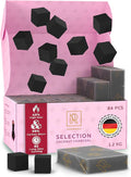 Ultra Density Hookah Charcoal Hookah Coals for Hookah Coconut – 84 pcs & 1.2 KG (2.6 lbs) – Premium Quality 25mm (1x1x1 in) – 100% Natural Coconut Coals for Hookah Cubes – NOT Quick Light