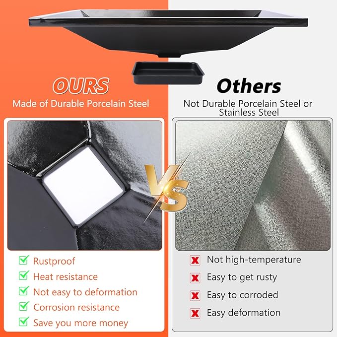QuliMetal 99250 Grease Tray with 7515 Catch Pan and Holder - Drip Pan for Weber Spirit 310, 320 (2007 & 2008) & 700, Genesis Silver/Newer Gold B, C and Platinum B,C Grills, Replaces Spirit Grease Tray