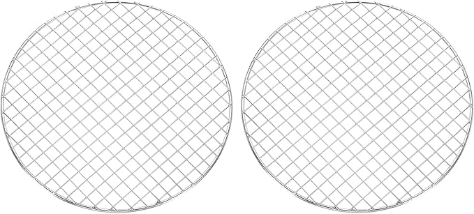 uxcell 2 Pcs Round Cooking Rack, Dia 11 Inch Stainless Steel Grill Grate Cross Wire Barbecue Grill for Cooking Baking Air Fryer Racks, Silver