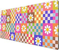 Pink Desk Mat Trendy Checkered Aesthetic Desk Pad Computer Large Mouse Pad Aesthetic Desk Accessories Office Gifts for Her Cute Keyboard and Mouse Pad Desk Computer Mat 31.5 X 11.8 in