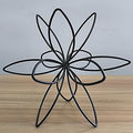 8" Black Sphere Decor, Abstract Tabletop Decorative Ball, Metal Floral Handmade Decorative Sculpture Home Decor Statues