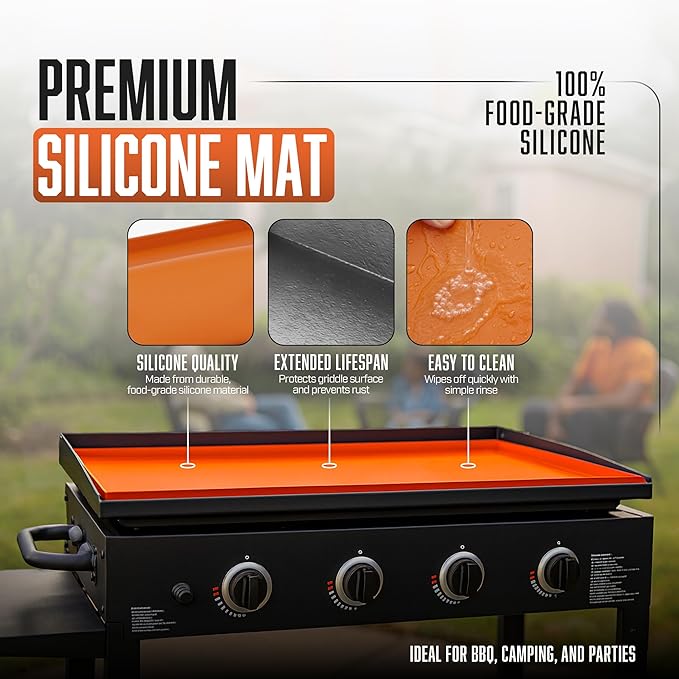 22" Silicone Griddle Cover Mat for Blackstone, Heavy Duty Food Grade Silicone Griddle Cover, BBQ Shield Against Rust, Grease & Dirt, All-Season Protection
