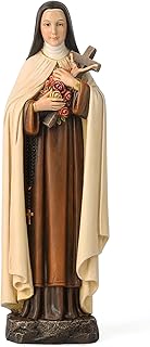 BC Catholic Saint Therese of Lisieux Statue, Religious Figure, Inspirational Gift for Home décor, 10" H, Renaissance Sculpture Handmade by Buildclassic