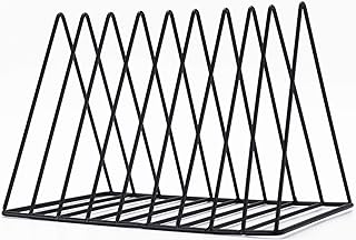 Sooyee 9 Slot Black Magazine Holder, Desktop File Sorter Organizer Triangle Bookshelf Decor for Home Office, Iron Wire, 10.2" L x 7" W x 6.9" H