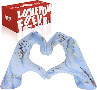 MOYI Blue Decor for Living Room Bedroom Bookshelf Coffe Table, Love Finger Aesthetic Statues Boho Wedding Accents Decorations, Knick Knacks Home Decor for Shelves