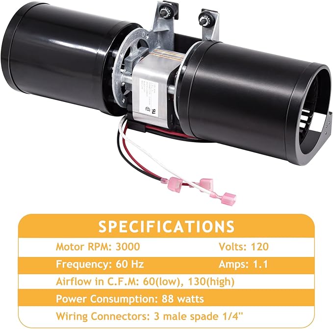Adviace 812-3370 Convection Blower Fan for Quadrafire Classic Bay 1200 FS Pellet Stove, for Quadra-Fire Classic Bay CB1200 Freestanding Model