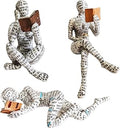 3 Pcs Reading Women Figurine, Thinker Statue，Modern Bookshelf Decor，Aesthetic Sculpture，Room Decor Modern Abstract Decoration on Shelf Table Desk for Living Room Office Bedroom