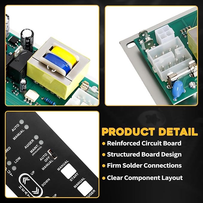 250-00011 Pellet Stove Circuit Control Board Fit For Lopi Yankee Leyden Pioneer 1997+ Models Fit For Avalon Astoria Newport 1997+ Models Pellet Fireplace Control Panel Replaces 100-00202 100-00203