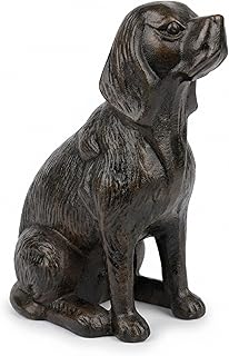 Lulu Decor, Cast Iron Decorative Dog Door Stopper, Doorstops, Sculpture, Dog Statue (Black 14 lbs)