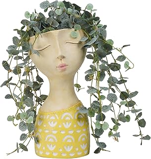DiliComing Face Planter-Pots for Indoor Plants - 11 Inch Tall Planters for Flowers Head Planter with Drainage for Patio Yard Garden Succulent Pots Garden Decor 6 x 6 x 11 Inch