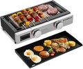 CAMPLUX Propane Tabletop Grill Griddle 2-in-1, Non-Stick Flat Top Griddle with Ceramic Coated 19,000 BTU, 23-Inch Gas Grill for RV, Camping, Tailgating, and Outdoor GG302S