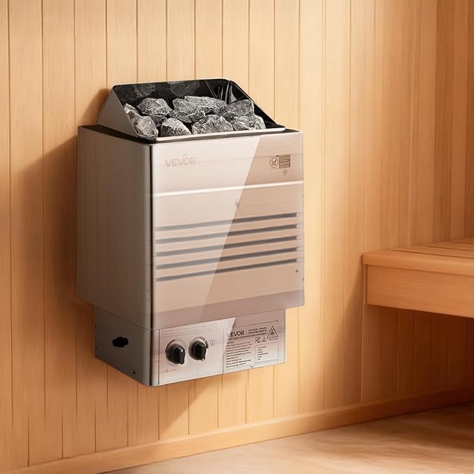 VEVOR Sauna Heater, 4.5KW 240V Electric Sauna Stove, Dry Steam Bath Saunas Stove with Pre-Drilled Bracket, Fit 105 to 210 CU.FT Saunas Rooms, Steam Bath Stoves for Home, Commercial, Leisure Venues