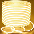 Lamomo LED Neon Lights, 32.8Ft Warm White Dimmable Led Rope Flex, 24V Waterproof LED Strip Lights, Silicone 3000K Neon Strip Lighting for Bedroom Indoor Home Decor