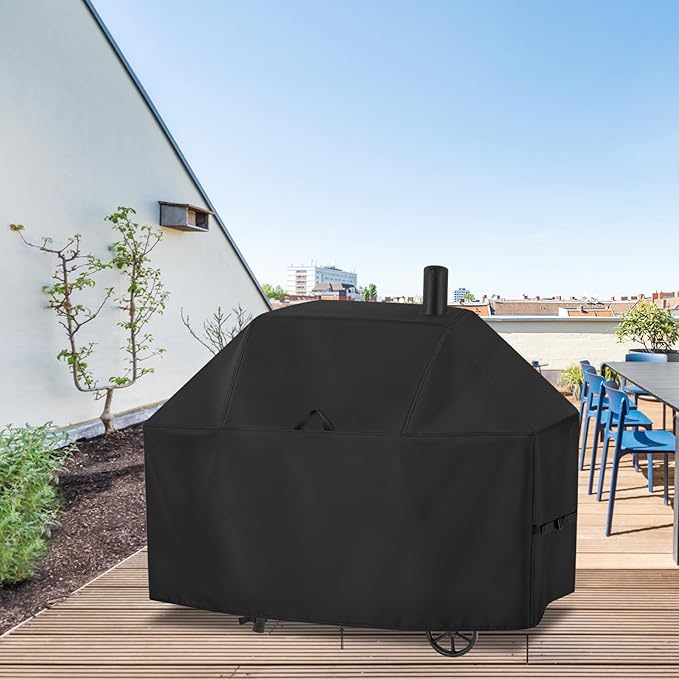 Grill Cover for Char Griller Smokin' Champ 1624, Offset Smoker 1733, Smokin' Pro CG30044223, 66inch Outdoor Grill Cover Waterproof for Charcoal Grill,Barrel Grill-66 L x 29" W x 50" H