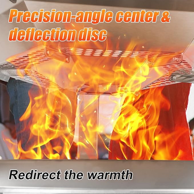 Heat Deflector for Solo Stove Ranger 15", 304 Stainless Steel Portable Heat Diffuser with Handle&Leg Accessory for Ranger Fire Pit Captures and Redirects Warmth