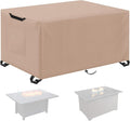 Kovshuiwe Porch Shield Fire Pit Cover Square-600D Fabric Waterproof and Resistant, Fits Outdoor For 44-48 Inch Fire Pit /Table Cover, Gas Fire Pit Cover-48"L x 28"W x 24"H, Khaki