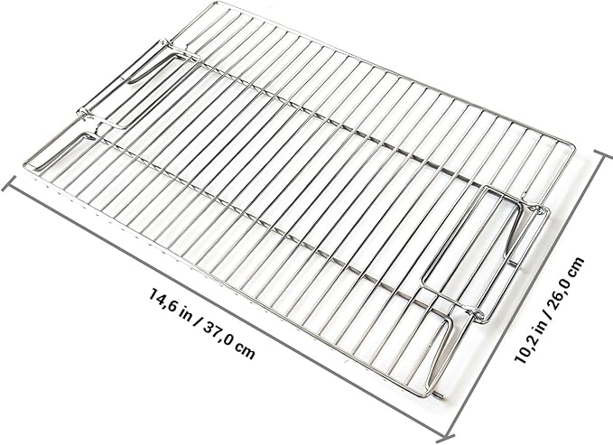 Charmline Stainless Steel Grill Grate Replacement, Lift-Up BBQ Cooking Grid with Handles, Suitable for Charmline Portable Charcoal Grill, Ideal for Meat, Steak & Outdoor Camping (15x11in)