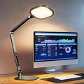 Desk Lamp for Home Office, 1200LM Computer Zoom Lighting with CRI >95, Memory & Timer Function, Dimmable Desktop Ring Light for Video Calls, Conference, Reading, Streaming, Podcasting, 3000K-6500K