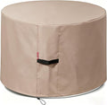[2026 Upgraded]SheeChung Fire Pit Cover Round 50"D x 24"H,Heavy Duty 600D Waterproof Outdoor Firepit Cover,Fits for 46"-50" Wood Burning Fire Pit/Table,Fade Resistant Firepit Covers with Drawstring
