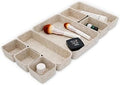 Welaxy Desk Drawer Organizer Tray, 8-Piece Beige Office Storage, Nordic Minimalist Lifestyle (Oatmeal)