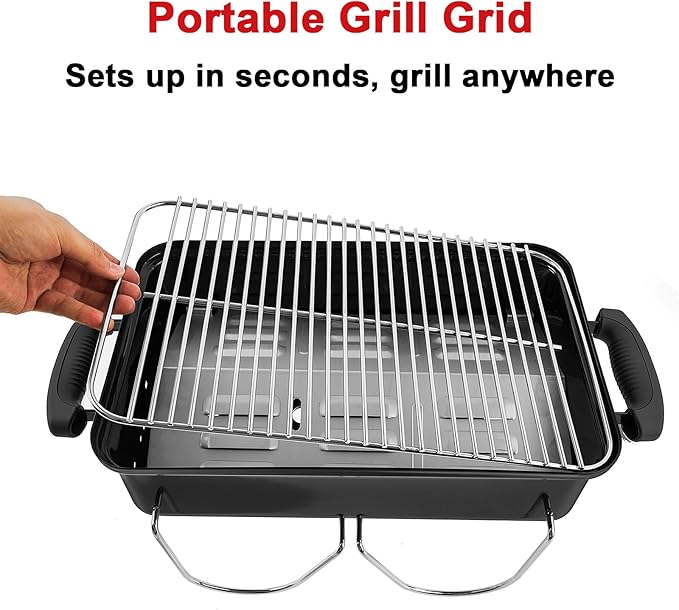 DELSbbq 80631 Stainless Steel Grill Cooking Grate for Weber Go-Anywhere Charcoal and Gas Grills, Replacement for Weber 70211 3634 67195, 16" x 10"