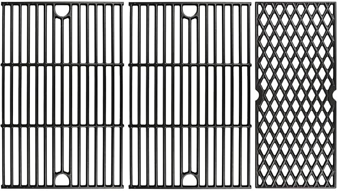 GRISUN Grill Grates for Pit Boss Austin XL, Rancher XL Wood Pellet Grills, Heavy Duty Cast Iron Grill Grids for Pit Boss 1000 Series Grills, 3 PCS