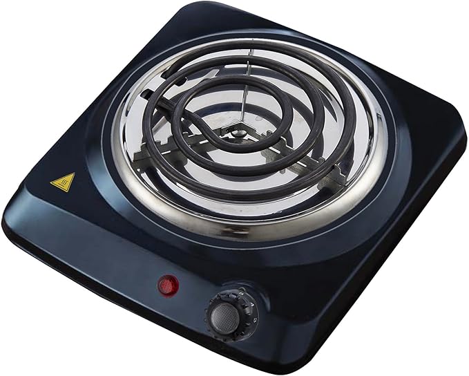 Courant Electric Burner, Single Buffet Countertop Hotplate, 1000W Portable Cooktop, Black