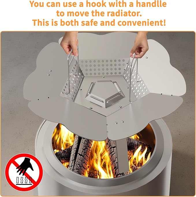 Heat Deflector for Solo Stove Bonfire, 19.5" Solo Stove Bonfire Accessories, 304 Stainless Steel Fire Pit Heat Deflector with Carrying Handle & 3 Legs, Heat Diffuser for Outdoor Indoor Fire Pits