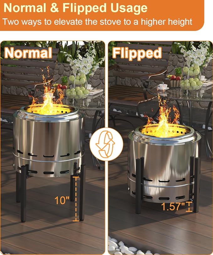 Garbuildman 15-27 Inch Universal Firepit Stand for Solo Stove Bonfire Ranger Yukon and Other 15-27" Outdoor Fire Pit, Metal Fire Pit Accessory for Outside Firepit, Outdoor Fireplace Tools, Black