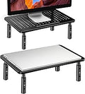 La Jaco Monitor Stand Risers for 2 Monitors, 3 Height Adjustable Monitor Stand with Pen Holder, Dual Monitor Riser Laptop Riser for Office, Home, School Supplies, 2 Pack, Black