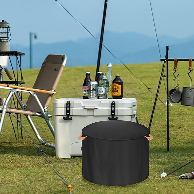 Fire Pit Cover for Solo Stove Ranger 18 Inch，Firepit Covers Round Outdoo,600 Anti UV& Waterproof Smokeless Fire Pit Cover,for Gas/Table/Bowl Fire pits (Ranger- 18”D x 15”H)
