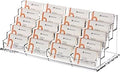 HeZone Business Card Holder for Desk Multiple Cards Display Stand Rack for Women and Men Clear Acrylic Card Organizer 20 Slot 5 Tier Large Capacity-Holds 1000 Cards -1 Pack (20 Cell H)