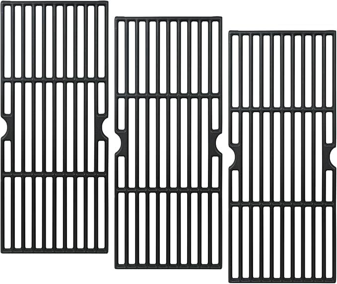 CANDANA Grill Grates for Charbroil Advantage 463344116 463250509 463340516 463343015 463240015, Cast Iron Cooking Grate for for Char-Broil Gas2Coal 463370516 G467-0002-W1, 3Pack