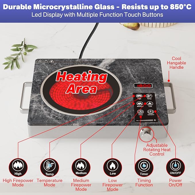 Cooktop electric burners for cooking stove cocina electrical 1 hornillas parrilla eléctrica para cocinar fogon infrarrojo hornillas de cocina eléctrica single burner hot plate