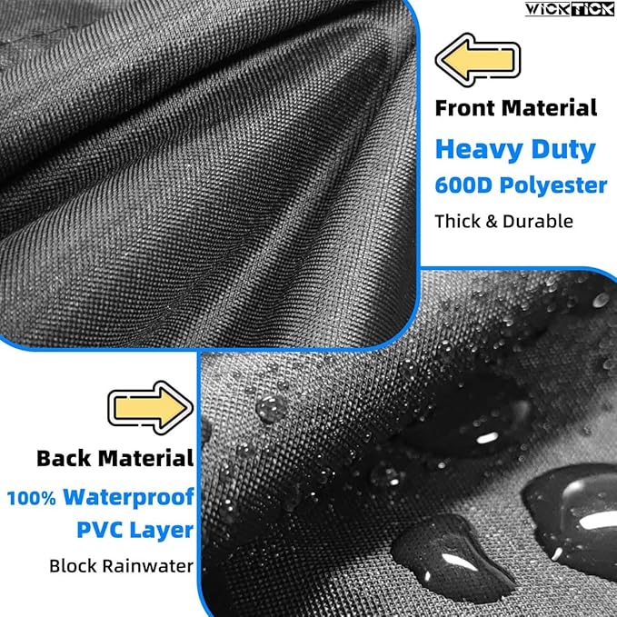 WICKTICK Square Gas Fire Pit Cover 28 x 28 x 25 Inch, Waterproof & 600D Heavy Duty Fire Table Cover, Compatible with Ciays, Xbeauty, Yaheetech, BALI OUTDOORS and more 28x28 Inch Patio Propane Firepits