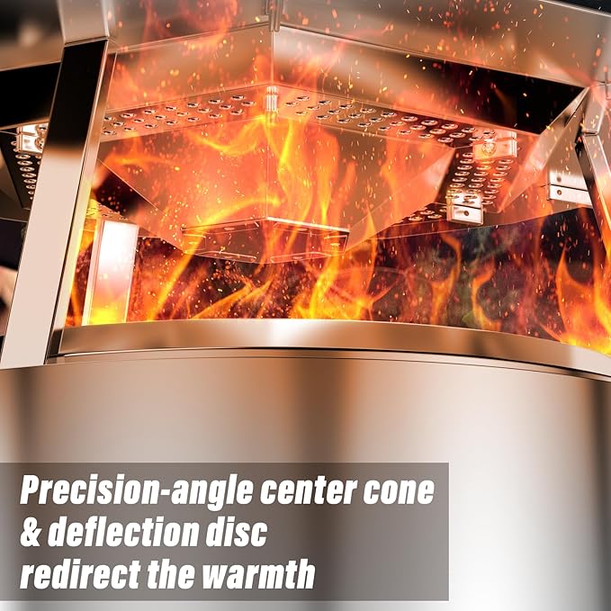 Heat Deflector for Solo Stove Bonfire 19.5", 304 Stainless Steel Portable Heat Diffuser with Handle&Leg Accessory for Bonfire Fire Pit Captures/Redirects Warmth for Solo Stove Accessories