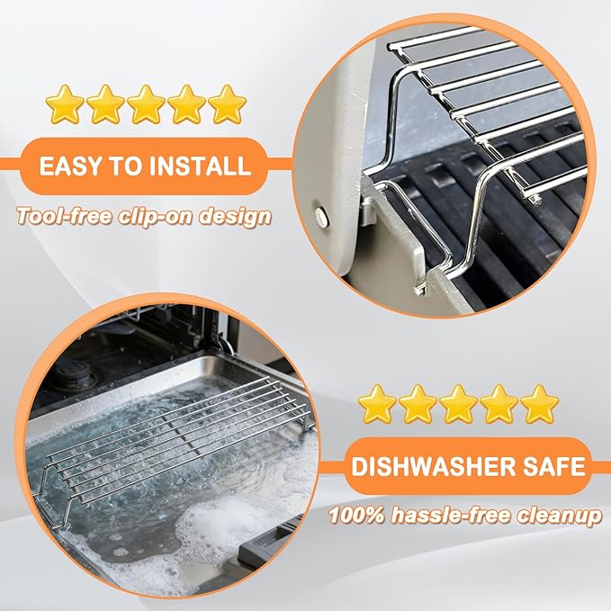 7641 Warming Rack for Weber GS4 II/I Spirit 300 SER Spirit 400(2025 Y) Weber Spirit 2 Grill Parts for Webber Genesis Silver Gold B/C, 91289 Upper Rack for Webber Genesis 1000-5500, 304 Stainless Steel