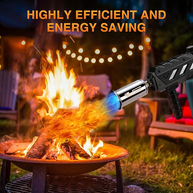 ARTFLAMM Powerful Propane Torch Gun, Kitchen Grill Torch with Detachable Design, Adjustable Flamethrower Torch Burner for Searing Steak, BBQ, Welding, Camping Charcoal Lighter(Tank Not Included)