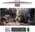 Lotus Cat XL Extended Large Gaming Mouse Pad - Black Magic Mystical Zone Gaming Desk Mat - Computer Laptop Keyboard and Mouse Mat Desktop Protector - 31.5 x 15.8 in