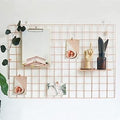 Wall Grid 2 Pack Wire Photo Grid Panels Metal Picture Rack Wall Organizer for Memo, Photo Display, 25.6" x17.7 Each Grid Panel