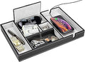 Leather Valet Tray for Men - EDC Catch All, Dresser Organizer, Jewelry & Wallet Desk Accessory, Bedside Entryway Key Catchall