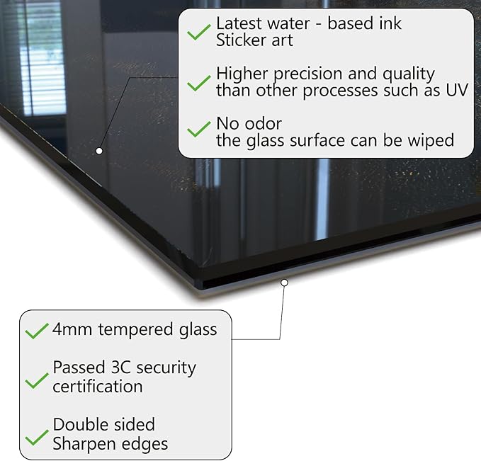 DAIFURONGE Tempered Glass Backsplash for Kitchen, Tree of Life Art Stove Backsplash Protector - Easy to Clean Wall Decor (Art Deco 1, 35.43"x27.56"(90x70cm))