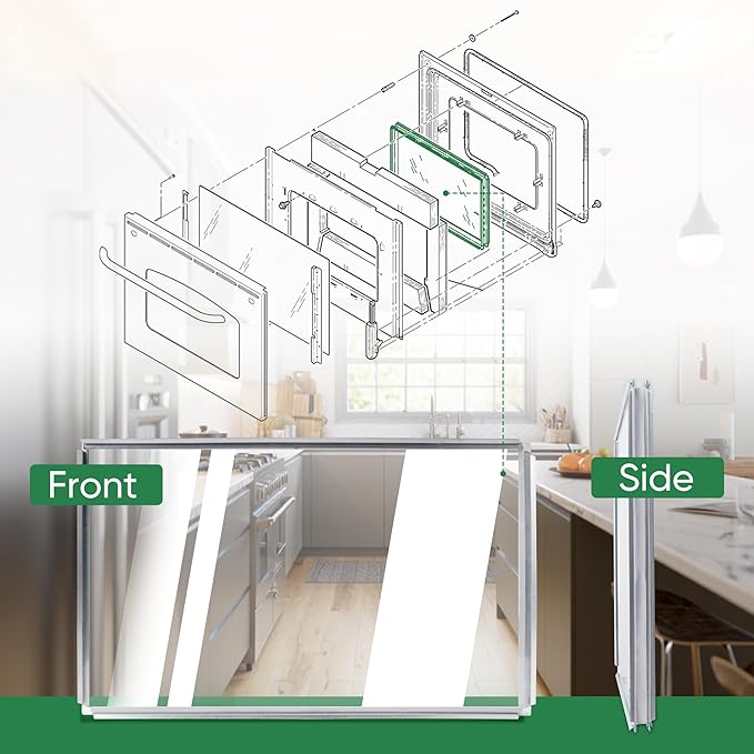 WB56X22160 Range Oven Inner Door Glass Compatible with GE, Hotpoint, Kenmore Range - Replaces WB55T10154, WB56T10152, WB56X26391, AP5949162, 3283296 - Heat-Resistant Tempered Glass Replacement Part