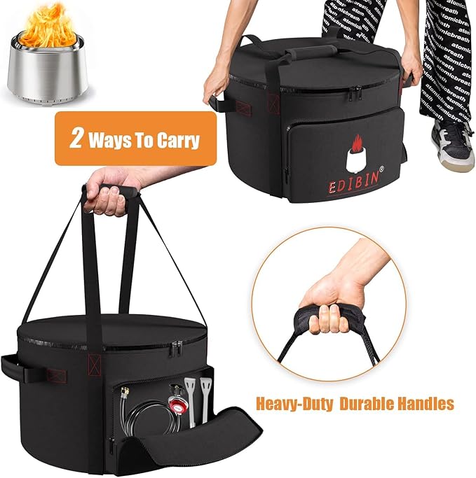 Smokeless Carry Bag for EAST OAK Fire Pit Smokeless 17 inch,Compatible with EAST OAK Camber Smokeless Fire Pit 17'' for Outside Patio