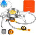 3900W Portable Windproof Camping Stove Gas Cooking Burner, Lightweight Propane Burners with Piezo Ignition and Carrying Bag for Outdoor Backpacking Picnic Hiking