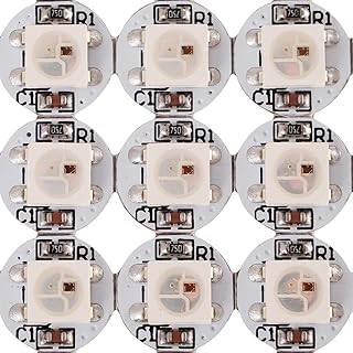 BTF-LIGHTING WS2812B 100PCS 5050SMD Individually Addressable Smart RGB LED Pixel for Arduino Single 1-led RGB LED Module Pixels Color Light White PCB Only DC5V Christmas(No Adapter or Controller)