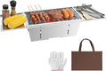 Portable Grill, Uten Stainless Steel Foldable Charcoal Grills with Condiment Plates, Carry Bag, Lightweight & Heat Resistant, for Camping, Tailgating, Beach BBQ (15.3" x 8.7")