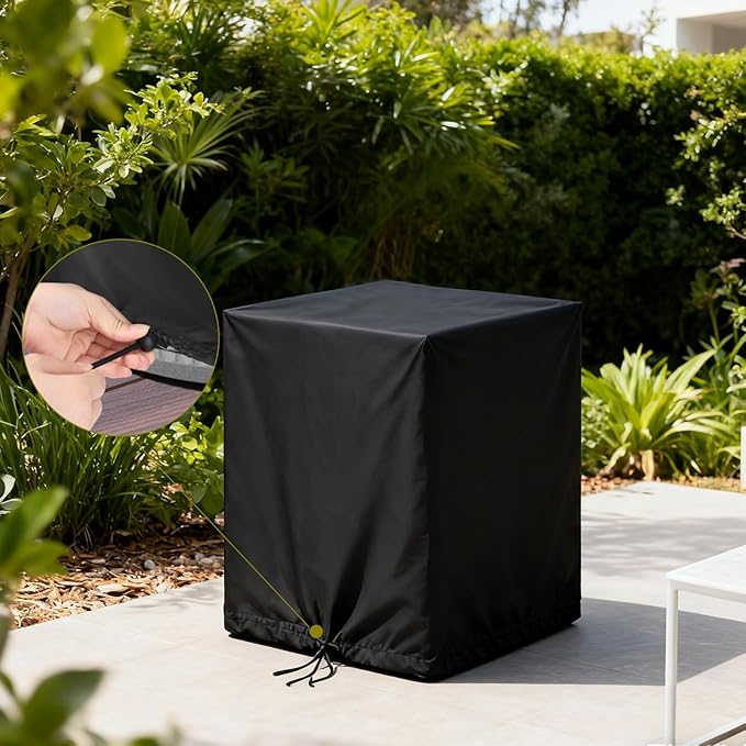 Fire Pit Heat Deflector Cover, 24 inch Waterproof Outdoor Square Fire Pit Deflector Cover-24"D x 24"W x 24"H